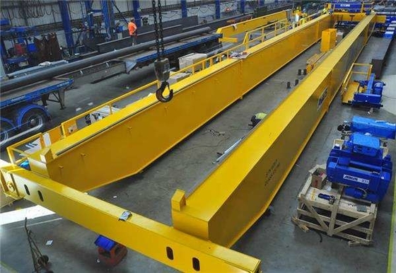 European Single Double Girder EOT Overhead Bridge Crane 1-50 Ton Dengan Troli Bepergian