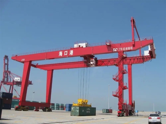 40,5 Ton Kontainer Gantry Crane 30m Span Double Girder Rail Mounted