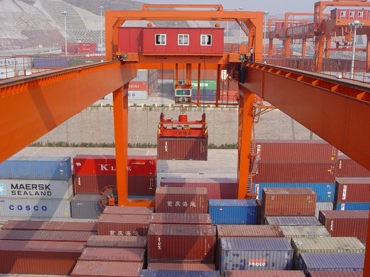 50/10 Ton Lifting Container 20' 40' RMG Rail Mounted Container Gantry Crane