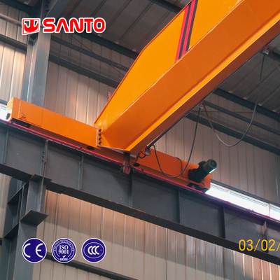 ISO 1T Sampai 20T Industrial Single Girder Overhead Crane Dengan Electric Hoist