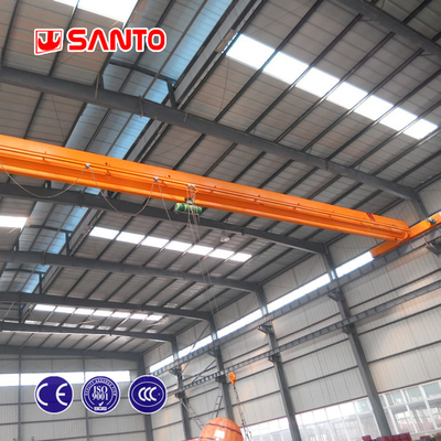 ISO 1T Sampai 20T Industrial Single Girder Overhead Crane Dengan Electric Hoist