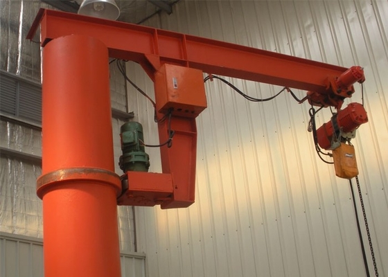 Rotating Swing Arm Jib Crane Hoisting Equipment Kolom Pilar Tetap Jib Crane