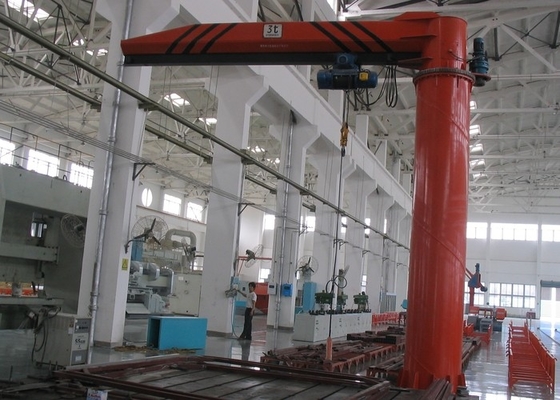 Rotating Swing Arm Jib Crane Hoisting Equipment Kolom Pilar Tetap Jib Crane