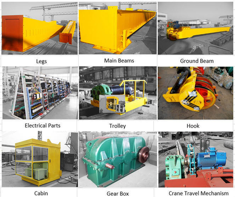 Kuning/Merah Kontainer Gantry Crane Q235B/Q345E Materials Cab/Wireless Control Mode