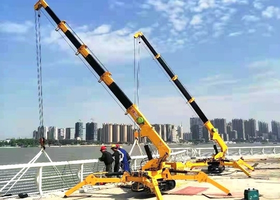 Tugas Berat Mini Spider Crawler Crane Telescopic 8T