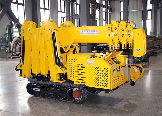 Ruang Sempit Lipat Mini Spider Crawler Crane Remote Control Nirkabel 16m 5ton