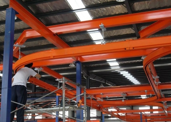 Rentang 3m Sampai 12m Lokakarya Ceiling Track KBK Crane Dengan Electric Hoist