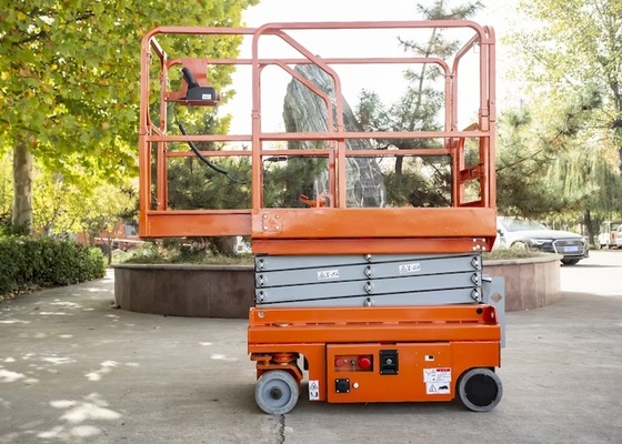 8m Sampai 14m Tinggi Self Propelled Electric Scissor Lift 300kg Mobile Aerial Work Platform