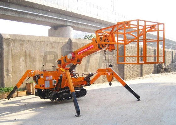 Angkat Tinggi 5.5m-17.8m Lipat Spider Crawler Crane Untuk Pekerjaan Atap