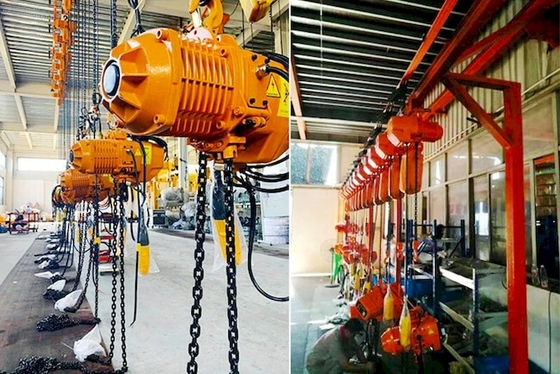 Hoist Rantai Listrik HHBD 2 Ton Khusus Dengan Pengait / Trolley Bermotor