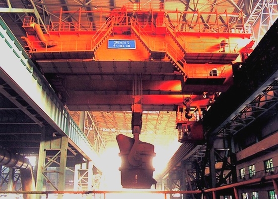 QDY Metalurgi Steel Mill Overhead Crane 320t Double Hook Ladle Handling Crane