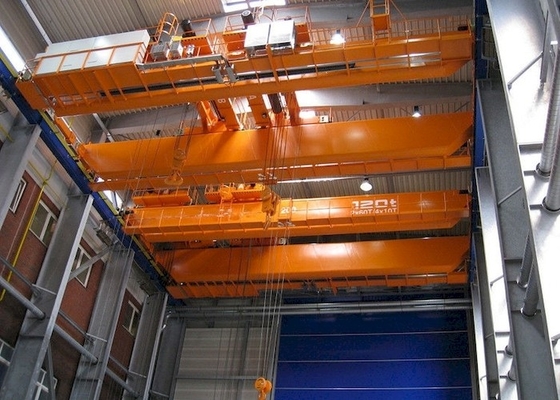 Pengecoran 500 Ton 2 Beam Heavy Duty Overhead Crane Dengan Kait Ganda