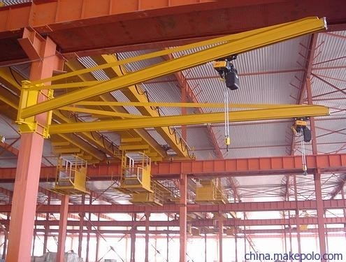 BZ0.5 Ke BZ8 Dock Wall Bepergian Jib Crane Gerakan Panjang Tanpa Ruang Lantai