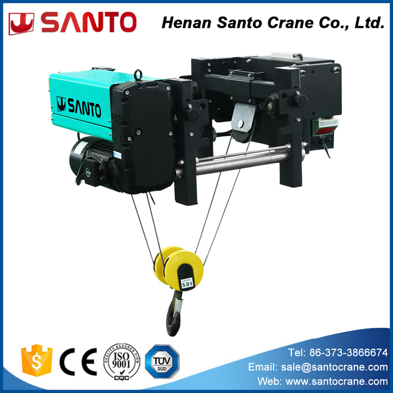 Headroom Rendah Jenis Eropa Wire Rope Hoist Crane 15 Ton